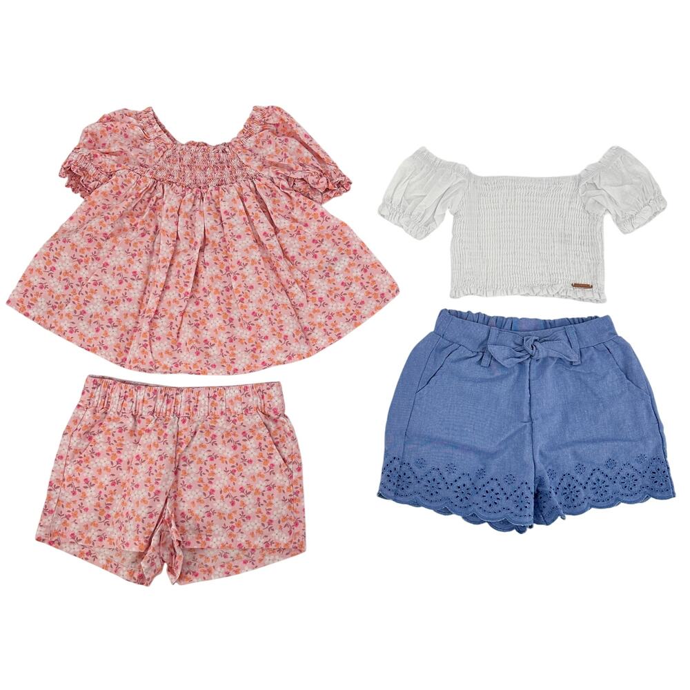 Toddler Girl 2T Bundle of 2 Outfits‎ Cat & Jack Tahari Crop Top Short Floral EUC